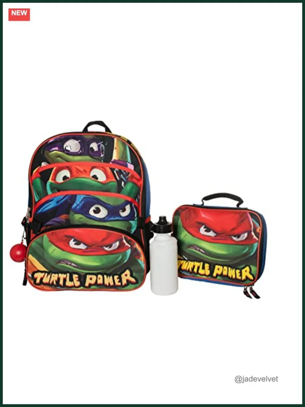 TMNT 4 Piece Backpack Set Kids School Bag with Lunch Box